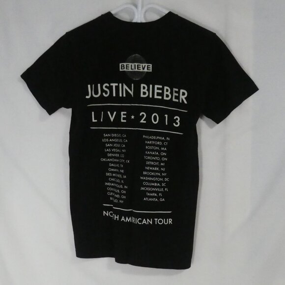 JUSTIN BIEBER - BELIEVE - Live 2013 - North American Tour | Black Tee - T-Shirt - Picture 2 of 16